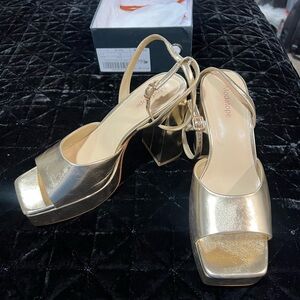 Gold Women's Slingback Heels